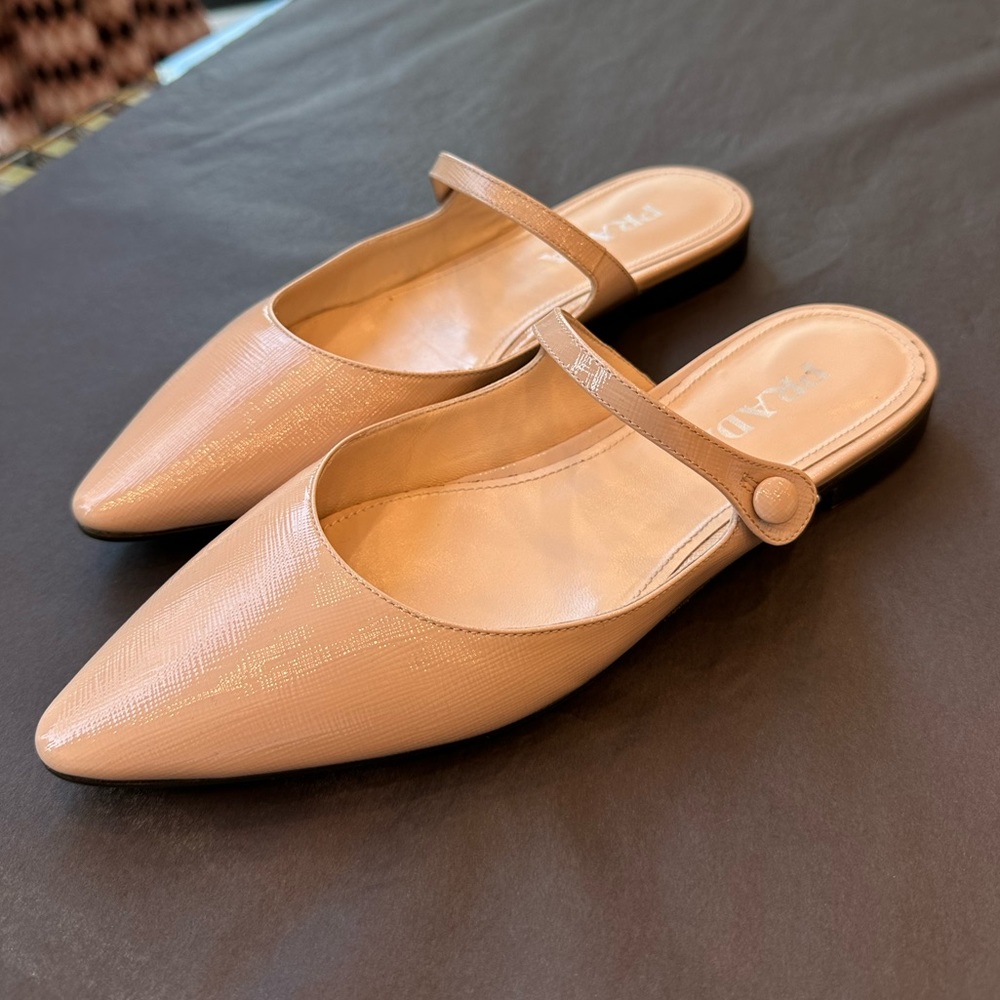 Prada leather Mary Jane flats